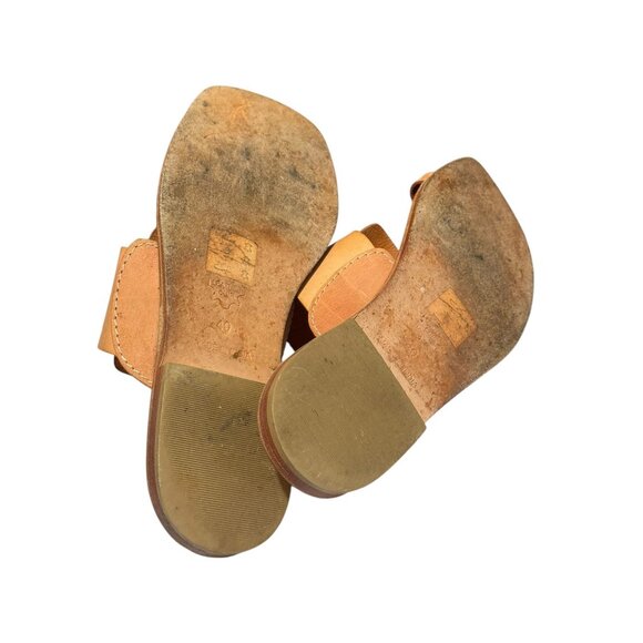 Free People Maui Slide Sandals In Natural With Tassel Accents & Toe Loop - Picture 9 of 14